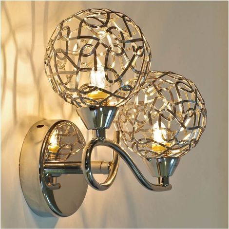 Kosilum – Applique murale LED double chromée – Culot G9 – Éclairage décoratif pour jeux de lumière – Installation simple
