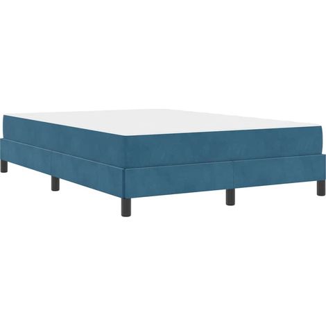 Lit double,Lit adulte,Lit boxspring avec matelas Bleu foncé 140 x 200 cm Velours (1/5)
