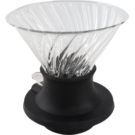 Doseur à café en verre borosilicate L avec valve, filtre manuel pour extraction par immersion, résistant haute température (1/5)