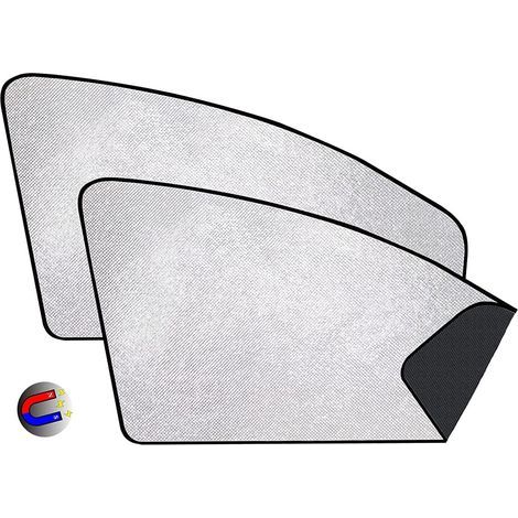Ensemble de deux pare-soleil de voiture - rideaux occultants magnétiques pour vitres avant - protection UV, intimité, argent. (1/5)