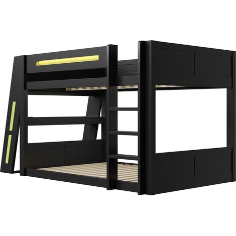 Cama litera escritorio gamer con almacenaje negra OKMYHOME (1/2)