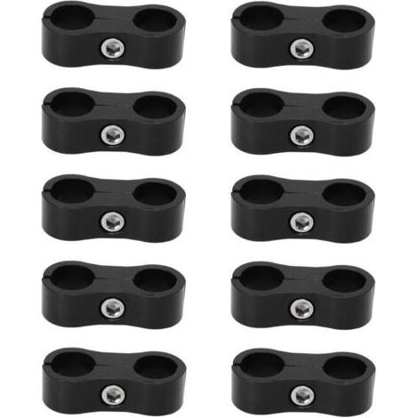 Eosnow Collier de séparation de tuyau 6AN, 10 pièces, en alliage d'aluminium, conduite de carburant pour conduites de frein à huile 3/8, tuyau d'eau