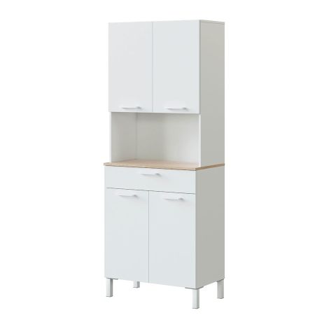 Mueble de cocina 72x40x186 cm blanco mate y roble canadiense con 4 puertas y 1 cajón – Fanaro (1/5)