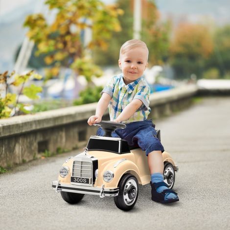 Porteur Enfants Voiture Licence Mercedes-Benz 300S 18-48 mois coffre rangement sous le siège beige