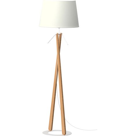 Lampadaire design, Lampadaire Zazou ls Blanc en Wood, Aluminor (1/4)