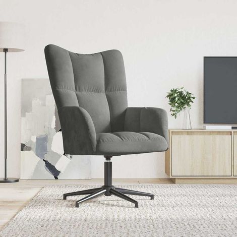 Chaise de relaxation Gris foncé Velours (1/5)