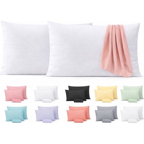 Lot de Taie d'oreiller 100% Coton 57 Fils - Couleurs Aléatoires - 50x70 cm - Lot de 10