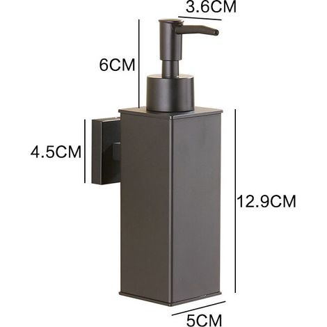 Wall Mounted 304 Stainless Steel Soap Dispenser for Home Decor (Black) (1/5)