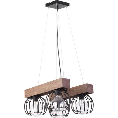 Suspension loft Milan 4 lumières noir métal E27 Sigma