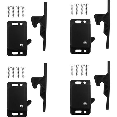 Set mit 4 Schranktürschlössern und 8 Schrauben – Schubladenschlösser – Zubehör für Schränke, Schiebetüren, Haushalt und Küche – Schwarz
