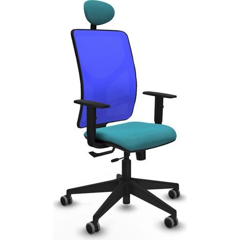 Sedia ufficio piqueras y crespo Motilla blu turchese supporto lombare regolabile