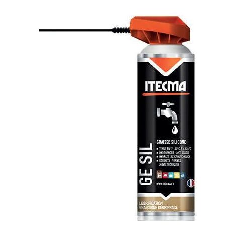 Graisse silicone. spécial milieux humides Ge Sil aérosol de 650 ml brut- 500 ml net - ITW SPRAYTEC ITECMA (1/2)