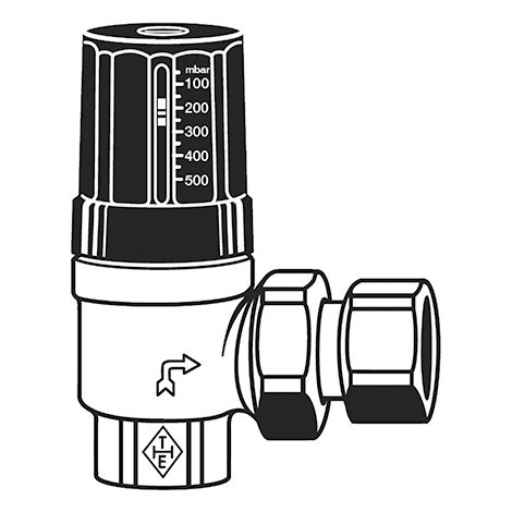 DAIKIN Überströmventil UESV 20 DN 20, mit Verschraubung in Eckform, 140111