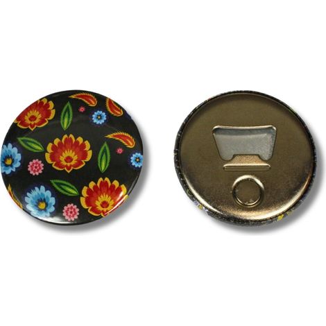 Aimant fleur Folk Łowicz avec ouvre-porte, noir (1/2)