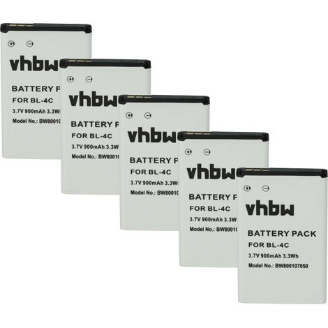 vhbw 5x Akku kompatibel mit BBK i531, i518, i606, i267, V206, i509, i508, V205, K203M Handy Smartphone Telefon (900 mAh, 3,7 V, Li-Ion) (1/5)