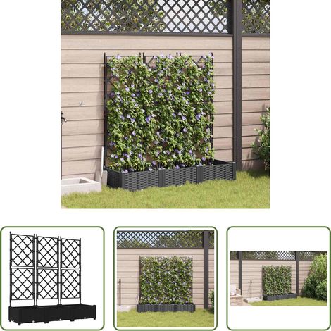 Stahl - Garten-Pflanzgefäß 3 pcs Schwarz 120 x 40 x 125,5 cm Stahl (1/5)