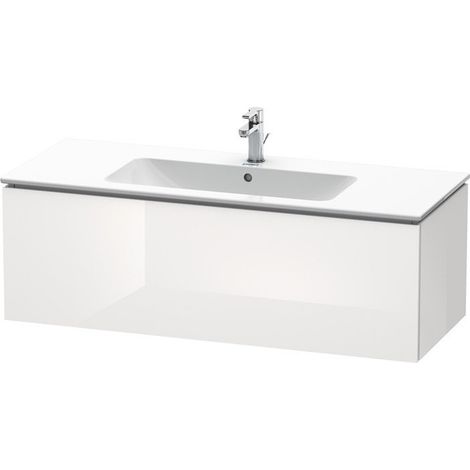 Meuble sous-vasque L-CUBE 1220x481x400mm blanc brillant lack