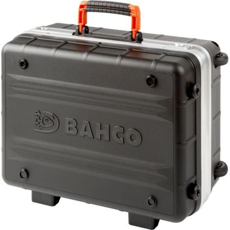 Bahco Hartschalenkoffer 42 L mit Rädern und Teleskopgriff, Werkzeugtafeln mit Gummizügen, 465 mm x 215 mm x 352 mm