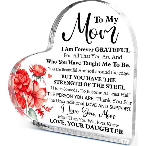 Plaque décorative cœur en acrylique à poser bureau, idée cadeau souvenir famille amis（10 cm) (1/4)