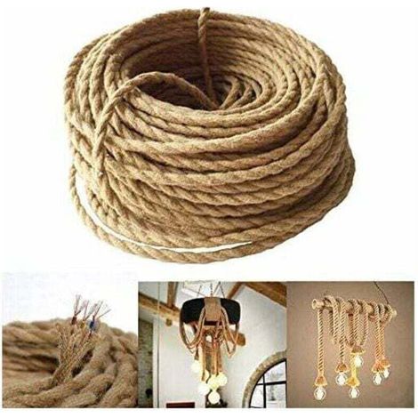 10 m langes Vintage-LED-Beleuchtungskabel – 2-adrig, kupferbeschichtet, industriell-retro geflochten für DIY-Pendelleuchten