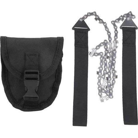 MINKUROW Survival-Kettensäge Outdoor-Kettensäge 11 Zähne Tragbare kabelgebundene Taschen-Ferromangan-Säge für Outdoor-Camping-Survival