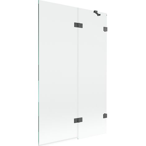 Mexen Lunar mampara de ducha 2 hojas derecha 110 x 150 cm, transparente, gris arma cepillado - 897-110-100-66-00-P (1/5)