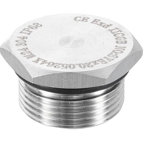 304 Inox Acier Tuyau Bouchon Raccord M24x1 Métrique Mâle Filetage Extérieur Hexagonal Tête Bonde Bouchons Raccords avec Joint Bague - (1/5)