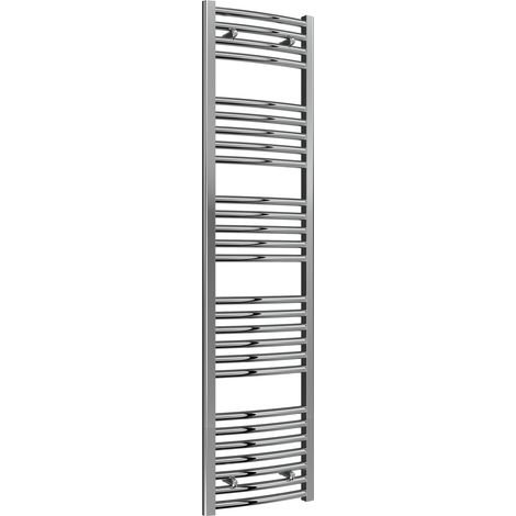 Reina Diva Curved Chrome Electric Towel Rail 1600mm High x 400mm Wide (+ Chrome Mini Round Element) (1/5)