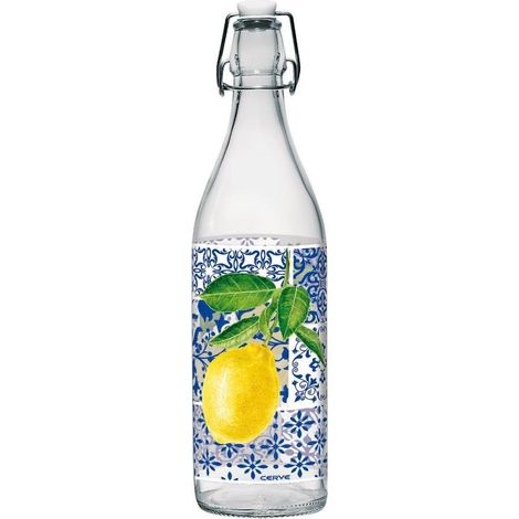 Bottiglia in Vetro Ermetica Decoro Salerno 1 Litro Cerve (1/2)