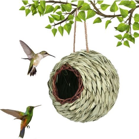 Nichoir et mangeoire, Jouet de Perroquet D'oiseau, Nid D'oiseau de Perroquet, Balançoire de Lit de Nid de Paille Tissée à la Main