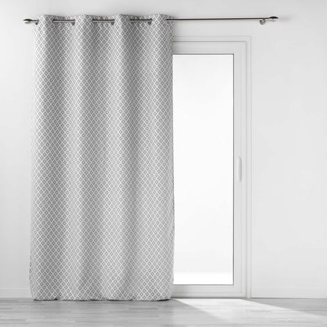 Rideau Jacquard motif losange Gris 140x260 cm (1/3)