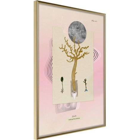 Affiche Murale Encadrée "Aquatic Plant" 30 x 42 cm Or