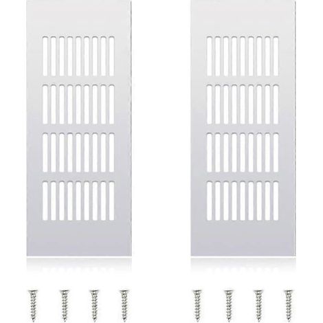 Grille de ventilation rectangulaire en alliage d'aluminium pour surfaces de travail, bureaux, étagères et portes installation facile durable antirouille anti-oxydation. (1/4)