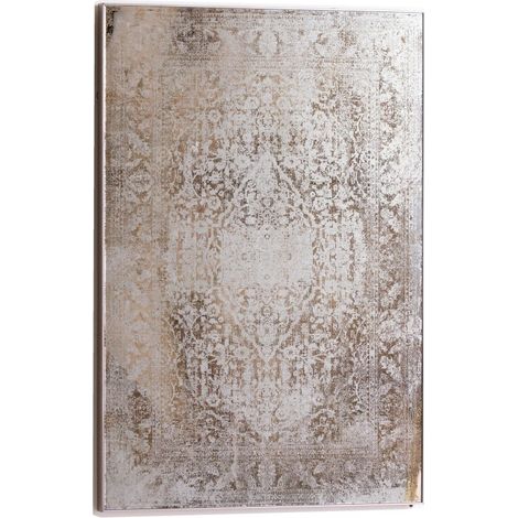 Antique Etched foxed Wall Art Mirror - Mirrored Glass - L3 x W62 x H92 cm - Antique Bronze