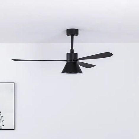 Ventilador de techo con luz negro Ø 132 cm AMELIA L CONE 33761-23 (1/4)