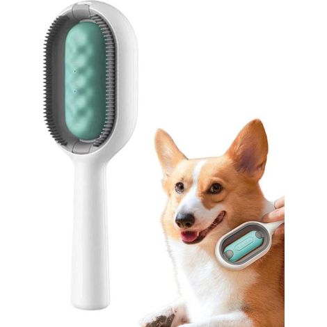 Brosse de nettoyage multifonction en Silicone pour animaux de compagnie detacheur de peluches pour chiens et chats a poils courts bleu vert (1/5)