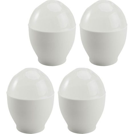 Lot de 4 Cuiseus à Œufs Vapeu Mico-ondes en Polypopylène Sû, Mini Tasses pou Œufs Pochés, Cuisson apide Petit-déjeune Sain, Accessoie la Cuisine Patique et ésistant (1/3)