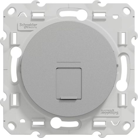 SCHNEIDER ELECTRIC Prise rj45 Odace, aluminium (1/3)