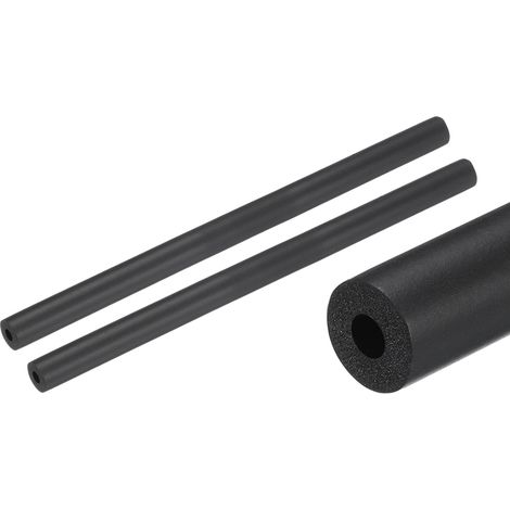 2pcs Tubes d'Isolation de Tuyaux 25cm/10", Isolant Tuyau Caoutchouc en Mousse, Conduits Isolants ID 6mm OD 16mm pour Support Poignée Chauffage Tube Climatisation, Noir (1/5)