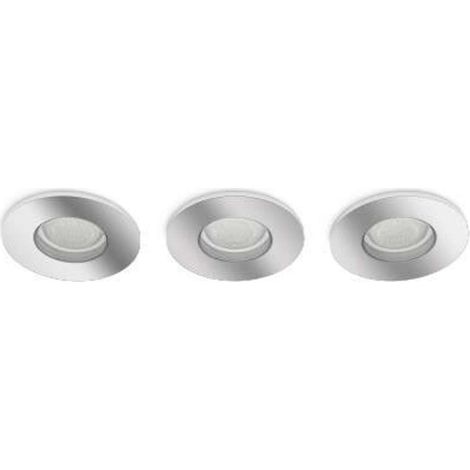 Philips Hue Xamento - Lámpara LED empotrable inteligente, cromada, 3 unidades 929003812901 (1/4)