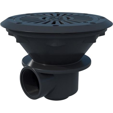 Sumidero AstralPool Ø210 antracita sin insertos para piscina liner y poliéster salida lateral 2" (1/2)
