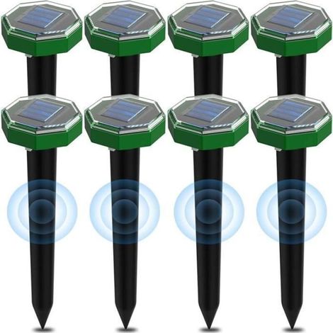 Taupe Ultrason Solaire 8 pièces,Anti Taupe Ultrason Solaire avec IP65 Imperméable, Utiliser à lextérieur ou dans Le Jardin (1/4)