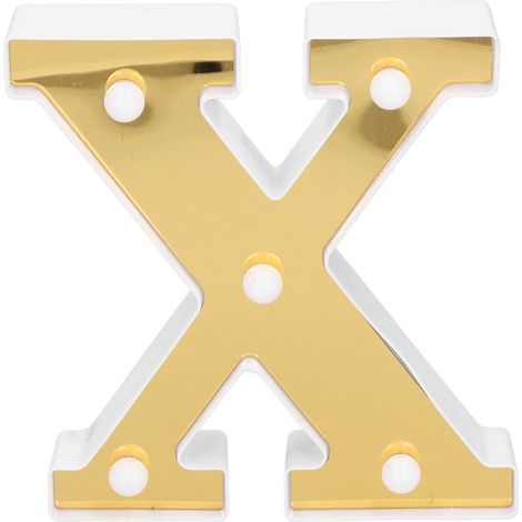 Lumière décoration lettre alphabet anglais X en forme lampe unique pour bar maison café blanc chaud (1/5)