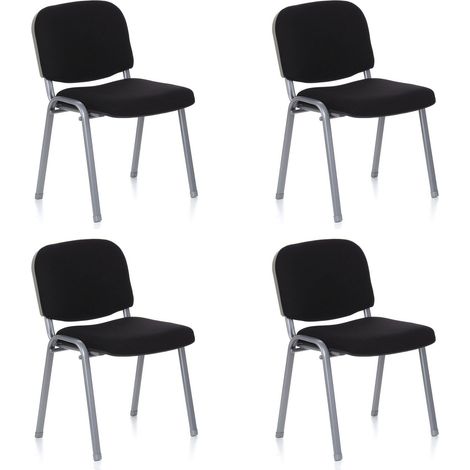 Besucherstuhl / Konferenzstuhl / Stuhl XT 600 4er Pack silber /schwarz hjh OFFICE (1/5)