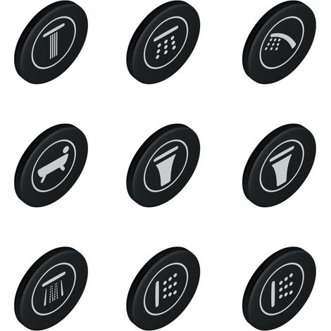 Grohe Symbolkappen SmartControl für Unterputzarmaturen, 9 Plättchen, Mattschwarz, 140772430 (1/2)