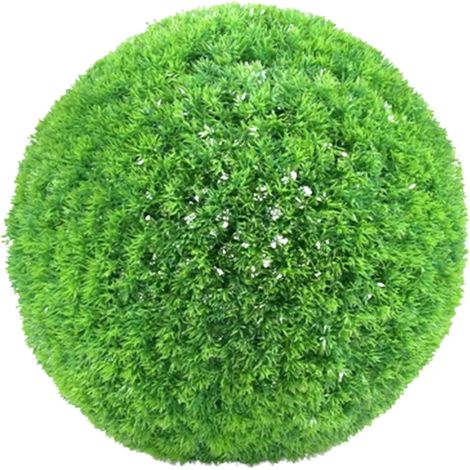 Boule décorative artificielle en buis, résistante aux UV, réaliste et multicouche, idéale pour l'extérieur (jardin, terrasse, porche). Feuilles vertes artificielles. (1/5)
