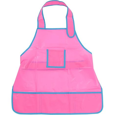 Tablier de Peinture Blouse de Peintre Lavable pour Garçon et Filles en Plastique Rose Poche et Fermeture à Boucle pour Dessin et Activités Artistiques (1/5)