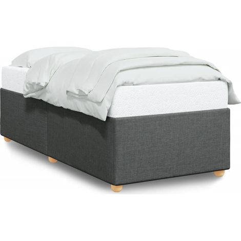 Maison Exclusive - Estructura de cama sin colchón tela gris oscur (1/5)