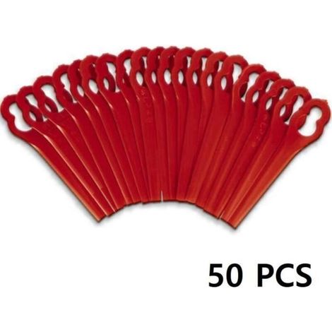 Plastic replacement blades for Florabest LIDL cordless lawn mower models FRTA 20A1, FAT18B2, FAT18B3. Part number: F524643952.