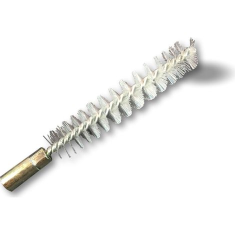 Ecouvillon NYLON Condenseur Lot de 10 Ø 15 mm Raccord laiton taraudé M6 femelle Torsade en acier galvanisé Brosse nettoyage paroi tube alésage Kibros 4TCN15x10